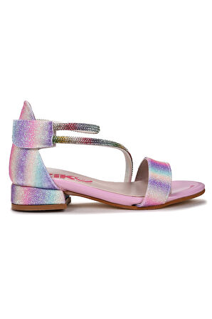  Yada Kum Simli Kız Bebek 2 Cm Topuklu Sandalet Abiye Ayakkabı