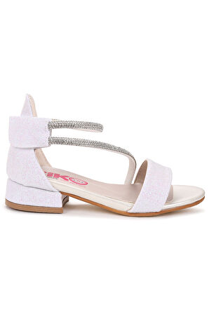 Kiko Kids Yada Kum Simli Kız Bebek 2 Cm Topuklu Sandalet Abiye Ayakkabı