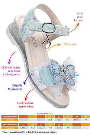 Kiko Kids Pige Fiyonklu Kız Çocuk Sandalet Ayakkabı