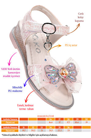 Kiko Kids Pige Fiyonklu Kız Çocuk Sandalet Ayakkabı