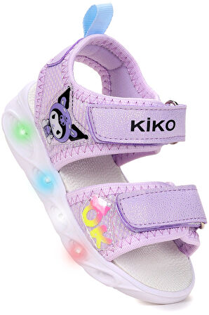  Kuruza Günlük Işıklı Cırtlı Kız Bebek Sandalet Ayakkabı