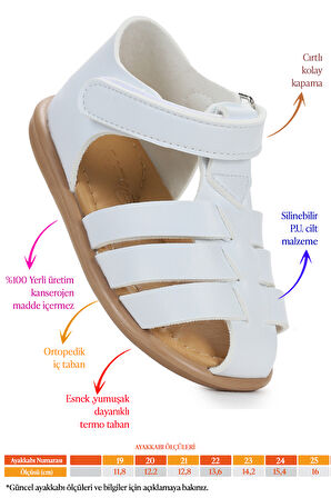 Kiko Kids Lonpe İlk Adım Cırtlı Kız Bebek Sandalet