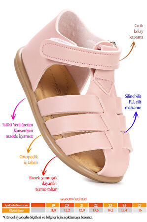 Kiko Kids Lonpe İlk Adım Cırtlı Kız Bebek Sandalet