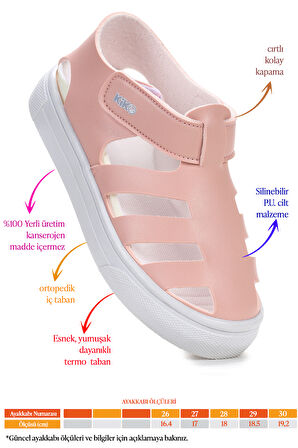 Kiko Kids Limba Cırtlı Kız Çocuk Sandalet