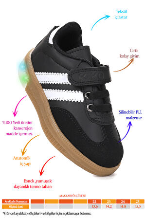 Kiko Kids Renis Günlük Cırtlı Işıklı Erkek Bebek Spor Ayakkabı