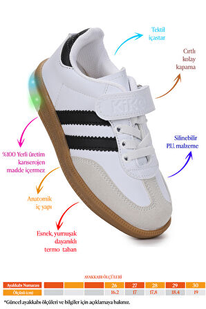 Kiko Kids Renis Günlük Cırtlı Işıklı Erkek Çocuk Spor Ayakkabı