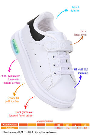 Kiko Kids Tinsa Günlük Cırtlı Işıklı Erkek Bebek Spor Ayakkabı