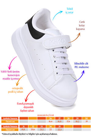 Kiko Kids Tinsa Günlük Cırtlı Erkek Çocuk Spor Ayakkabı