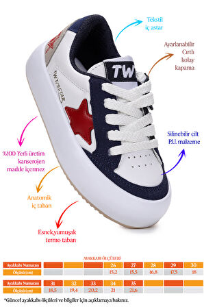 Kiko Kids Rida Günlük Cırtlı Bağcıklı Erkek Çocuk Spor Ayakkabı