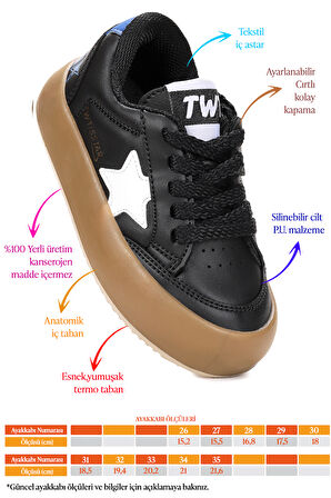 Kiko Kids Rida Günlük Cırtlı Bağcıklı Erkek Çocuk Spor Ayakkabı