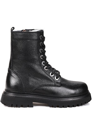  Tife %100 Deri Fermuarlı Kız Çocuk Bot Ayakkabı