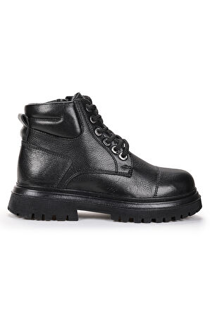  Seri %100 Deri Fermuarlı Erkek Çocuk Bot Ayakkabı