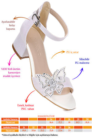 Kiko Kids Zete Kum Simli Kız Çocuk 4 Cm Topuklu Sandalet Abiye Ayakkabı