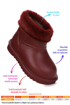 Kiko Kids Geta Su Geçirmez İçi Kürklü Kız Çocuk Eva Yağmur Kar Çizme