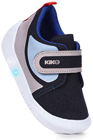 Kiko Kids Kugan Cırtlı Işıklı Erkek Bebek Yürüyüş Spor Ayakkabı