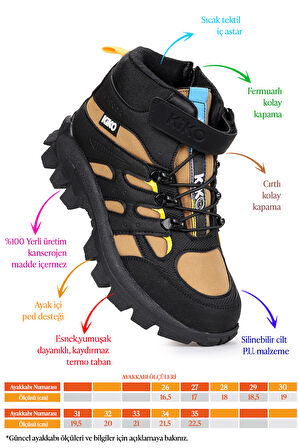 Kiko Kids Sumy Termo Taban Cırtlı Erkek Çocuk Spor Bot Ayakkabı