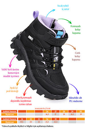 Kiko Kids Sumy Termo Taban Cırtlı Kız Çocuk Spor Bot Ayakkabı