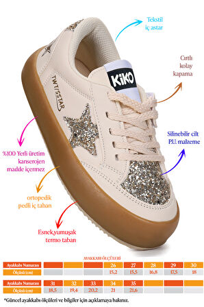 Kiko Kids Rida Günlük Bağcıklı Kız Çocuk Spor Ayakkabı