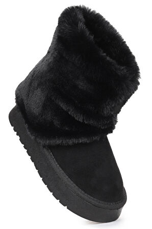 Kiko Kids Nera  Kürklü Kız Çocuk Süet Bot Ayakkabı