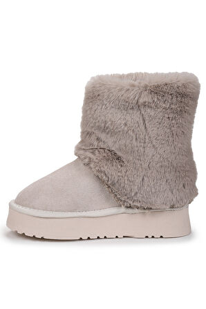 Kiko Kids Nera  Kürklü Kız Çocuk Süet Bot Ayakkabı