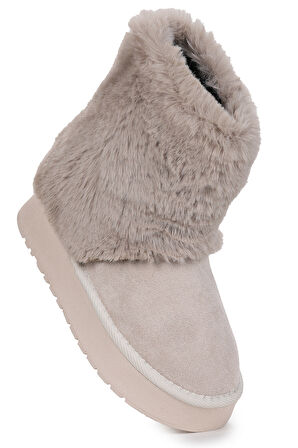 Kiko Kids Nera  Kürklü Kız Çocuk Süet Bot Ayakkabı