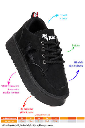 Kiko Kids Parva Bağcıklı Kız Çocuk Günlük Spor Bot Ayakkabı