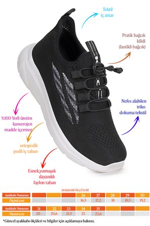  Dunca Fileli Faylon Taban Erkek Çocuk Spor Ayakkabı