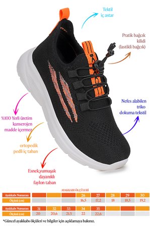 Dunca Fileli Faylon Taban Erkek Çocuk Spor Ayakkabı