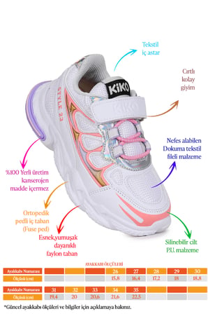  Style Faylon Taban Günlük Cırtlı Kız Çocuk Spor Ayakkabı