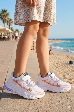  Style Faylon Taban Günlük Cırtlı Kız Çocuk Spor Ayakkabı