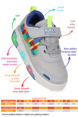  Scarpe Cırtlı Işıklı Erkek Bebek / Çocuk Spor Ayakkabı