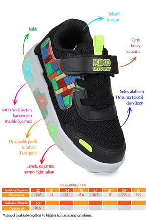  Scarpe Cırtlı Işıklı Erkek Bebek / Çocuk Spor Ayakkabı