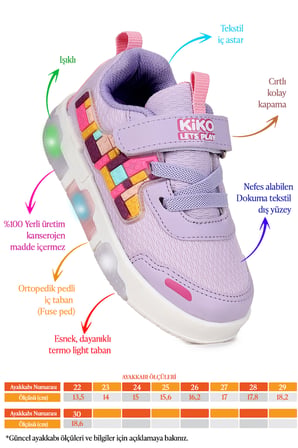  Scarpe Cırtlı Işıklı Kız Bebek / Çocuk Spor Ayakkabı