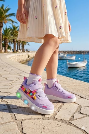  Scarpe Cırtlı Işıklı Kız Bebek / Çocuk Spor Ayakkabı