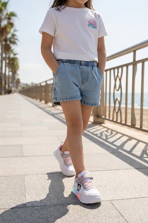  Peras Işıklı Cırtlı Kız Bebek Spor Ayakkabı