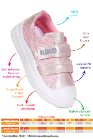  Glitter Cırtlı Kız Çocuk Günlük Ayakkabı