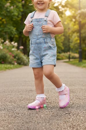  Fine Günlük Işıklı Cırtlı Kız Bebek / Çocuk Babet Ayakkabı