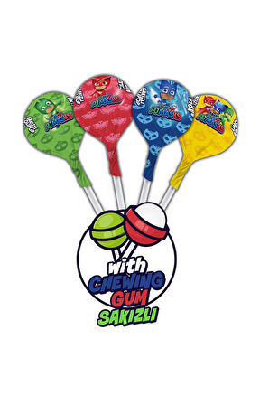 PJ Masks Kahramanlarıyla Eğlenceli Sakızlı Lolipop (16 Gr)