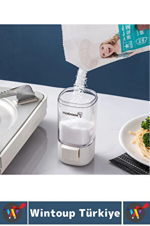 Premium Dayanıklı Toz-Taneli Kullanım Şeffaf Gövde Basmalı Baharatlık Tuzluk Seti 380 ML X 4'lü SET