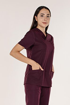 Mürdüm Doktor Hemşire Üst Kadın Cerrahi Forma