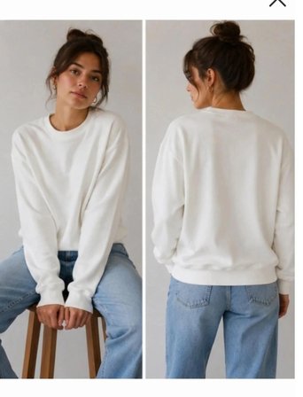 SWEATSHİRT YUMUŞAK DOKULU KREM
