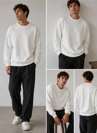 SWEATSHİRT YUMUŞAK DOKULU KREM