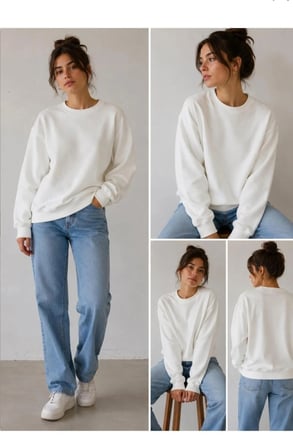SWEATSHİRT YUMUŞAK DOKULU KREM