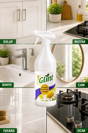  Glint Çok Amaçlı 1 Litre Bitkisel İçerikli Temizleyici Yağ Çözücü ve Kireç Sökücü