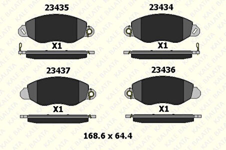 Ford On Fren Balatası Transıt V184 00>06 (onden Ceker) İkaz Saclı - Kale B 23434 185 25 Ans