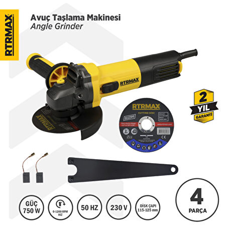 RTM102 Avuç Taşlama Makinası 115 mm 750 W