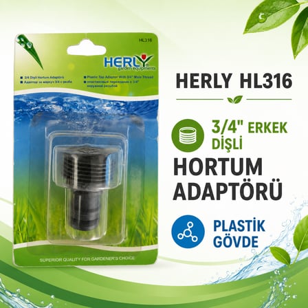 Herly HL316 3/4" Erkek Dişli Musluk ve Hortum Adaptörü