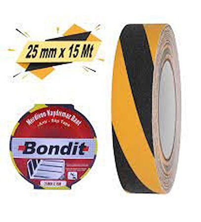 BONDİT MERDİVEN KAYDIRMAZ BANT SARI/SİYAH 25 MM*15 M