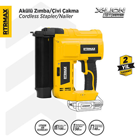 RTX1875B Şarjlı U Çivi / Çivi Çakma Zımbası - Akü Hariç