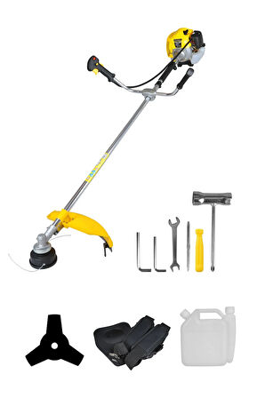 RTM9632SET Benzinli Yan Tip Tırpan 3'lü Set -Eldiven-Tırpan Misinası